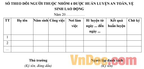 M U S Theo D I Ng I Thu C Nh M C Hu N Luy N An To N V Sinh Lao Ng