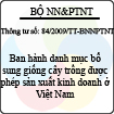 Thông tư số 84/2009/TT-BNNPTNT