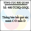 Công văn 460/2013/TCHQ-GSQL