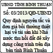 Quyết định 03/2013/QĐ-UBND của UBND tỉnh Bình Thuận