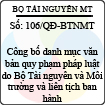 Quyết định 106/2013/QĐ-BTNMT