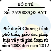 Quyết định số 25/2008/QĐ-BYT