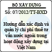 Thông tư số 07/2012/TT-BXD
