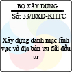 Công văn 33/BXD-KHTC