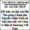 Thông báo 102/TB-VPCP