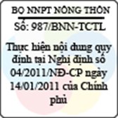Công văn 987/BNN-TCTL