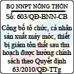 Quyết định 603/2013/QĐ-BNN-CB