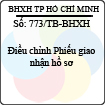 Thông báo 773/TB-BHXH