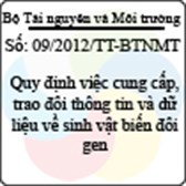 Thông tư 09/2012/TT-BTNMT
