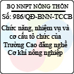 Quyết định 986/2013/QĐ-BNN-TCCB