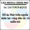 Công văn 2307/VPCP-KGVX