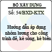 Công văn 54/BXD-KTX