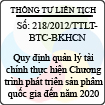 Thông tư liên tịch 218/2012/TTLT-BTC-BKHCN
