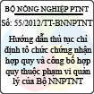 Thông tư 55/2012/TT-BNNPTNT