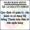 Thông tư 13/2013/TT-NHNN