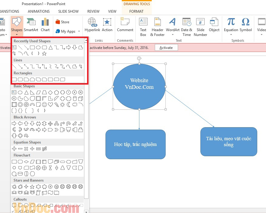 Cách vẽ các đường tròn đồng tâm trong Word  PowerPoint  TTTH