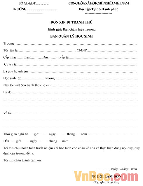 Mẫu đơn đăng ký