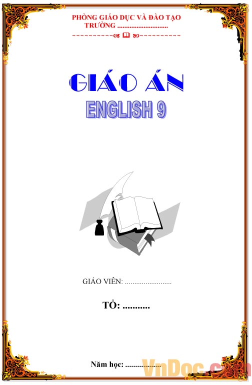 Mẫu bìa giáo án Tiếng Anh - Mẫu bìa giáo án - HoaTieu.vn