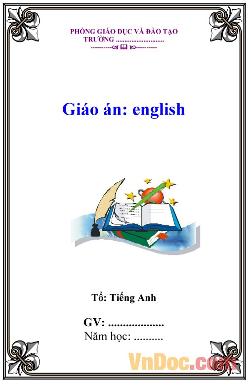Mẫu bìa giáo án Tiếng Anh - Mẫu bìa giáo án - HoaTieu.vn