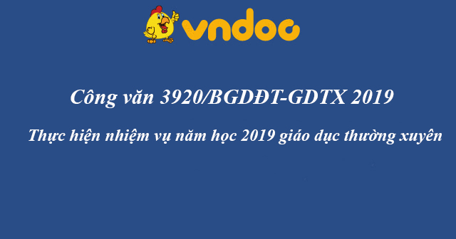 Công văn 3920/BGDĐT-GDTX 2019 - show.vn