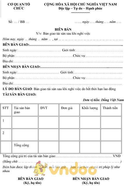 Biên bản bàn giao hồ sơ tài liệu | PDF