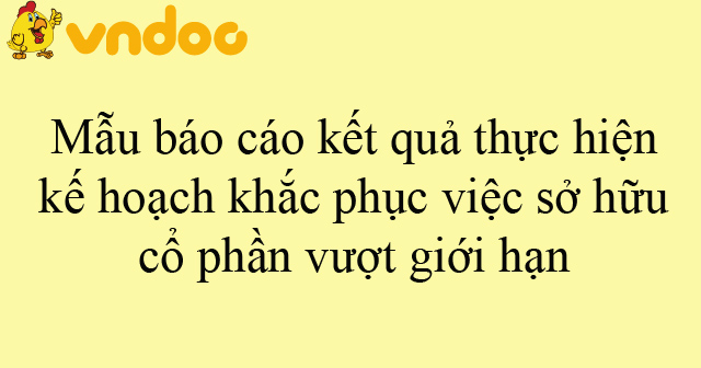 Mẫu báo cáo kết quả thực hiện kế hoạch khắc phục việc sở hữu cổ phần ...