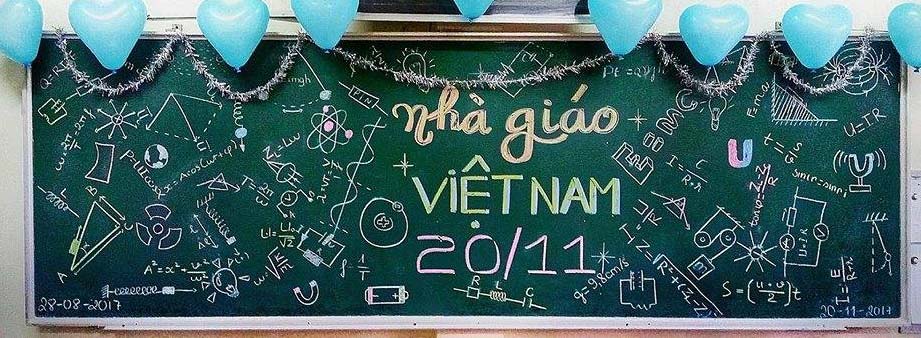 mau kieu trang tri bang lop chao mung ngay 20 11 13