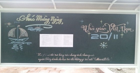 mau kieu trang tri bang lop chao mung ngay 20 11 2