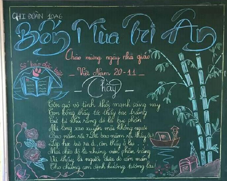 mau kieu trang tri bang lop chao mung ngay 20 11 8