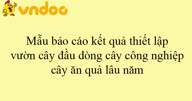 Mẫu báo cáo kết quả thiết lập vườn cây đầu dòng cây công nghiệp, cây ăn ...