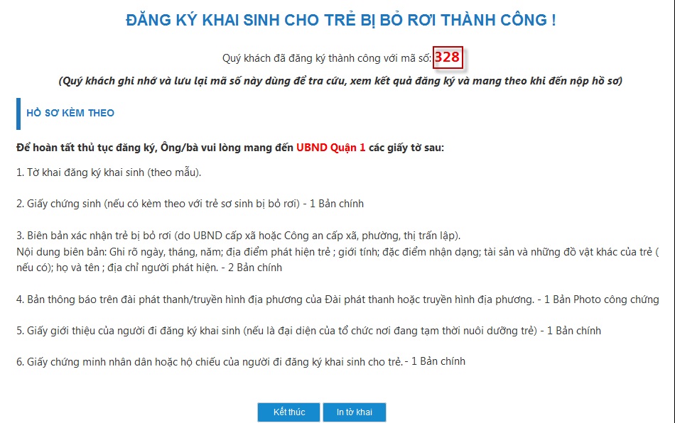 Làm giấy khai sinh online tphcm