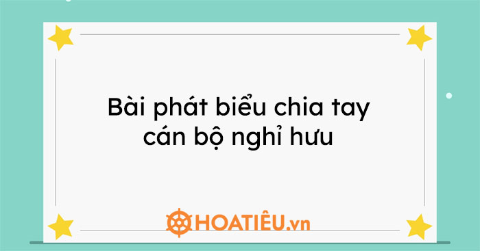 Phát biểu chia tay cán bộ nghỉ hưu: Đây là một khoảnh khắc đáng nhớ khi những người đã dành cả đời mình cho công việc cuối cùng cũng được nghỉ hưu. Chúng ta cần có những lời chia tay chân thành và ấm áp để gửi tặng cho họ. Hãy cùng xem hình ảnh về phát biểu chia tay cán bộ nghỉ hưu để cảm nhận sâu sắc hơn về sự thành công và đóng góp của họ.