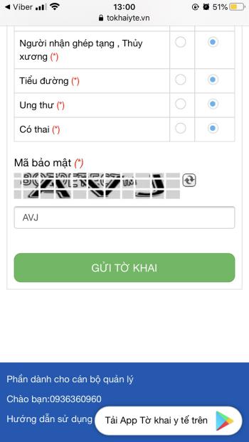 Hoàn thành tờ khai