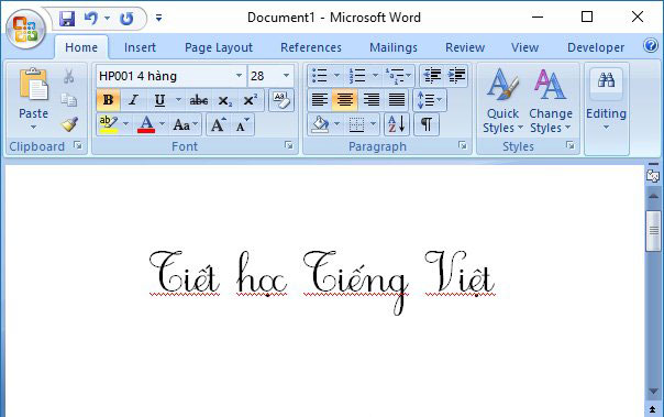 Font chữ đẹp lớp 1