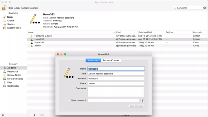 Xem mật khẩu đã lưu bằng iKeychain trên Mac