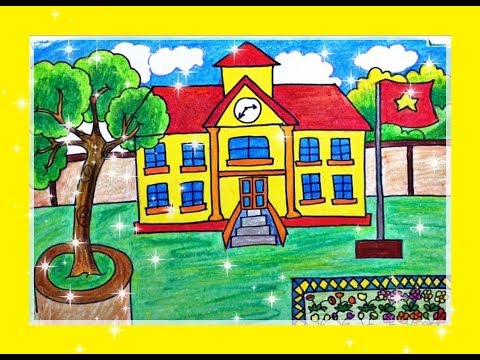 Vẽ tranh Ngôi trường mơ ước của em - Tranh vẽ về ngôi trường mơ ước của em