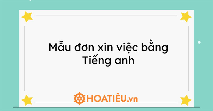 Đơn xin việc tiếng anh