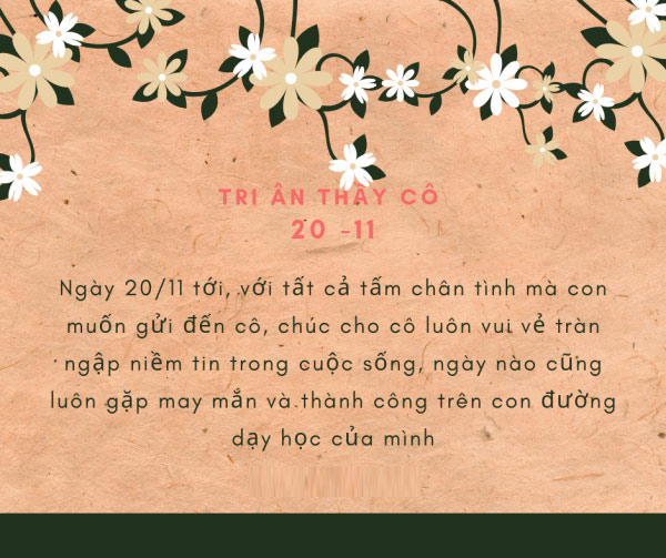 Cách ghi chép thiệp 20-11 - Cách ghi chép thiệp chúc mừng ngày Nhà giáo Việt Nam