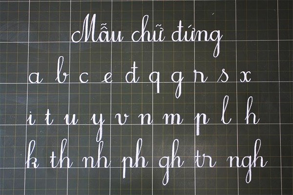 Mẫu chữ viết thường lớp 1 trên bảng nhỏ