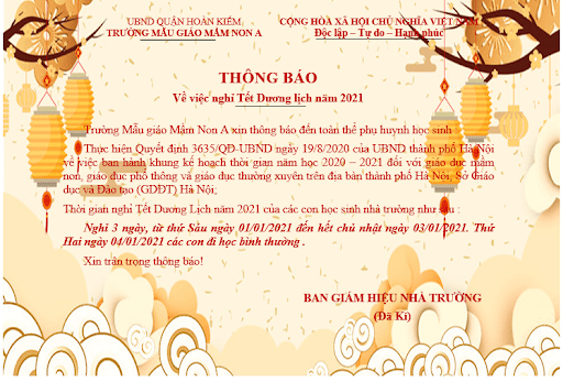 photo Background Nghỉ Tết Nguyên Đán 2021 mẫu thong bao nghá» tết dương lá»ch 2021