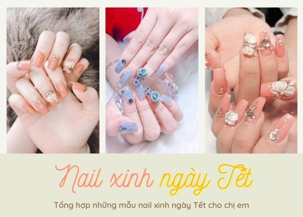 Thiết kế móng tay thanh lịch cho năm mới với đá