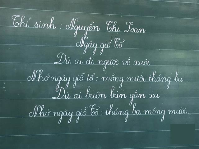 Mẫu chữ viết bảng đẹp cho giáo viên