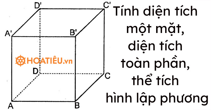 Để tính diện tích 1 mặt của hình lập phương, ta cần sử dụng các kích thước của khối lập phương nào?
