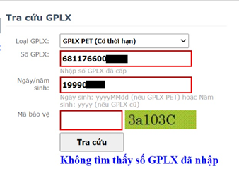 Tra cứu giấy phép lái xe Ggplx.gov.vn
