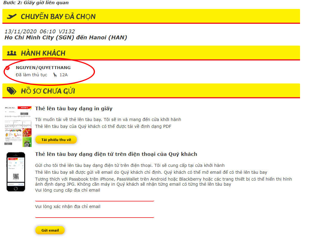 Cách làm thủ tục checkin online vietjet