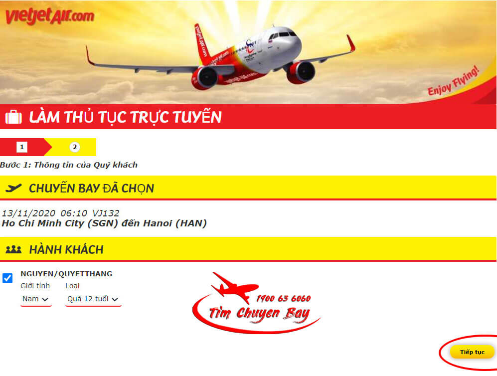 Cách làm thủ tục checkin online vietjet