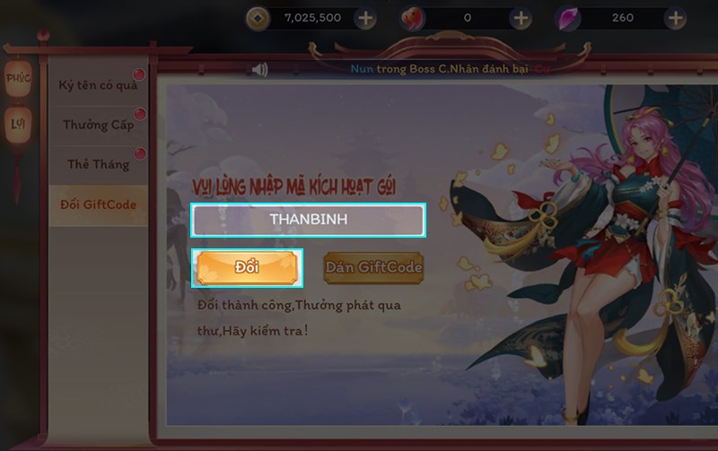 Điền code Nhập code Yêu linh giới