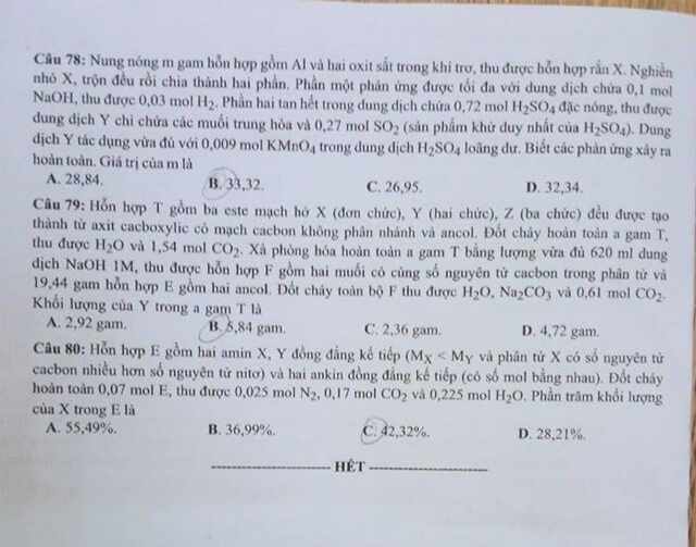 Đề thi Hóa THPT quốc gia 2021 đợt 2