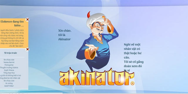 Cách chơi Thần Đèn Akinator tiếng Việt