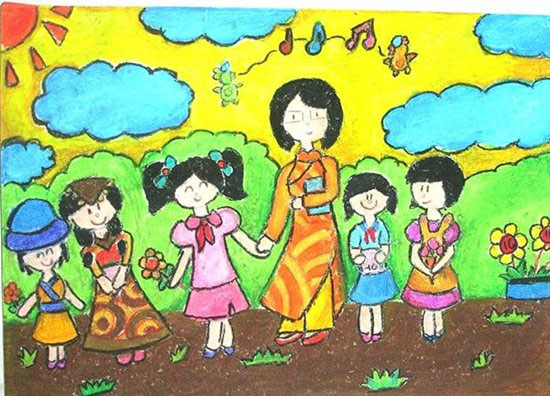 Tranh Vẽ Mừng Ngày Nhà Giáo Việt Nam 20-11 - Vẽ Tranh Đề Tài 20-11 Đẹp Nhất